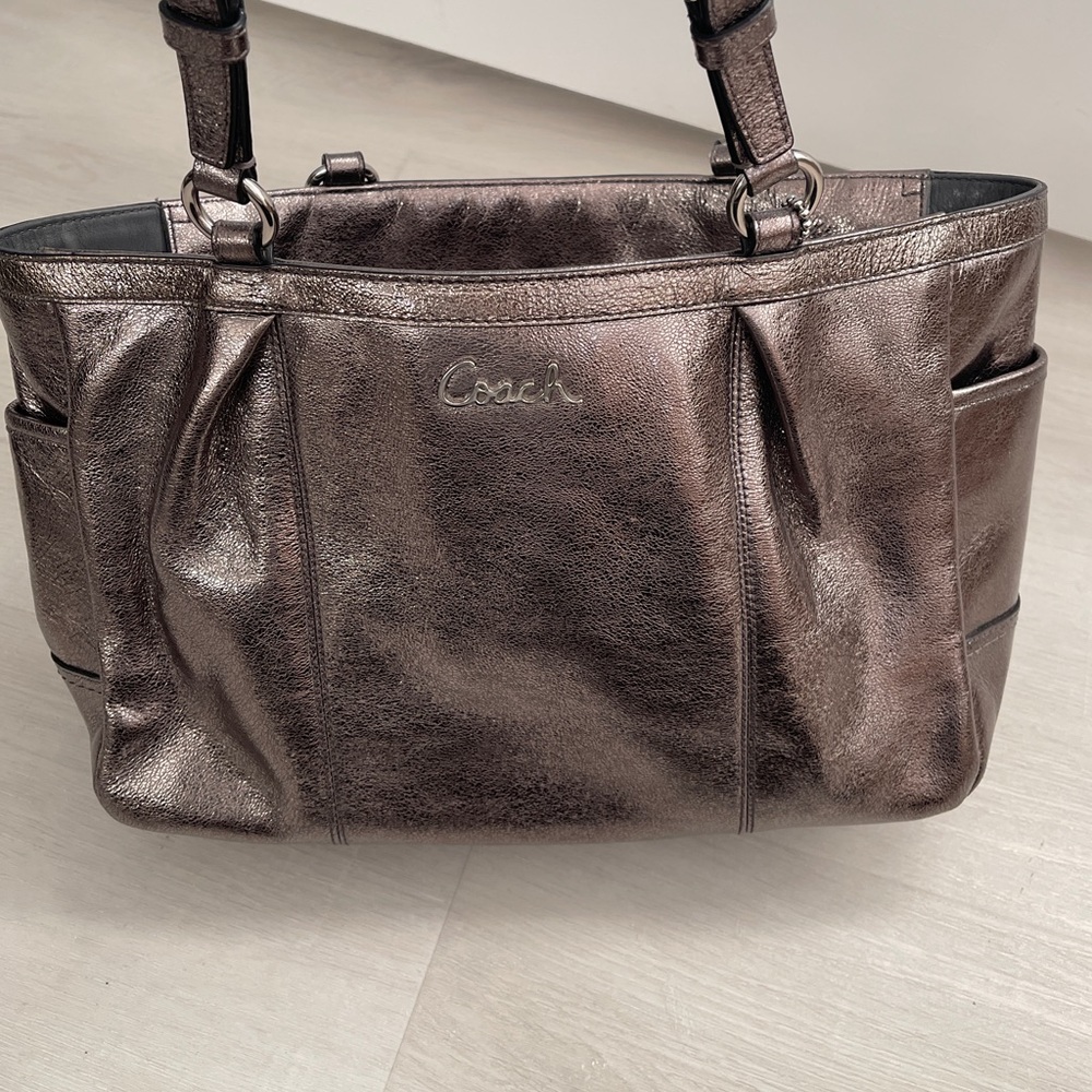 Silver Coach Handbag